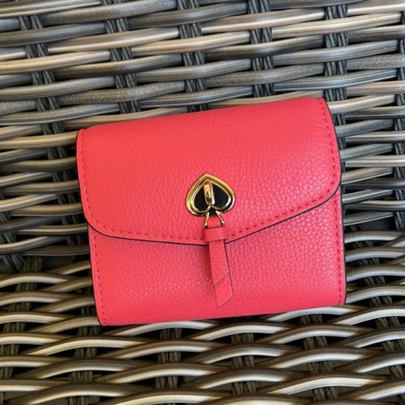 Kate Spade Marti Small Flap Wallet Dark Watermelon - Picture 10 of 16